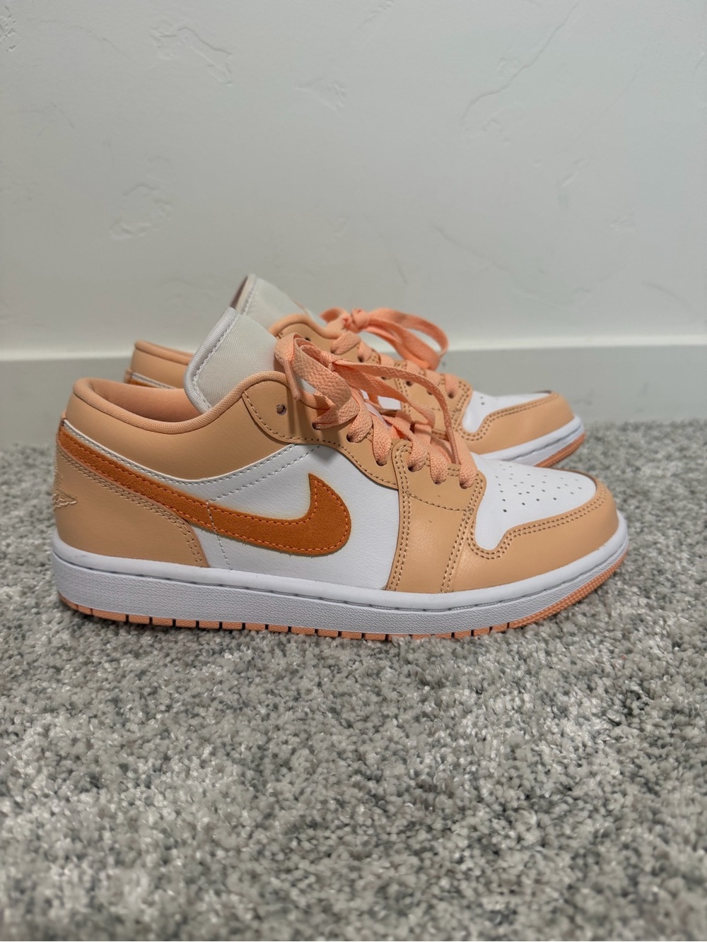 Nike Women’s Low Top Jordan Sneakers in Peach/White